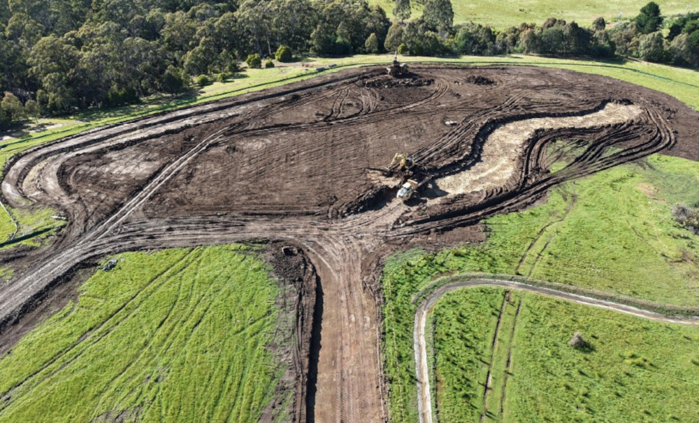 Huntingfield wetland under construction