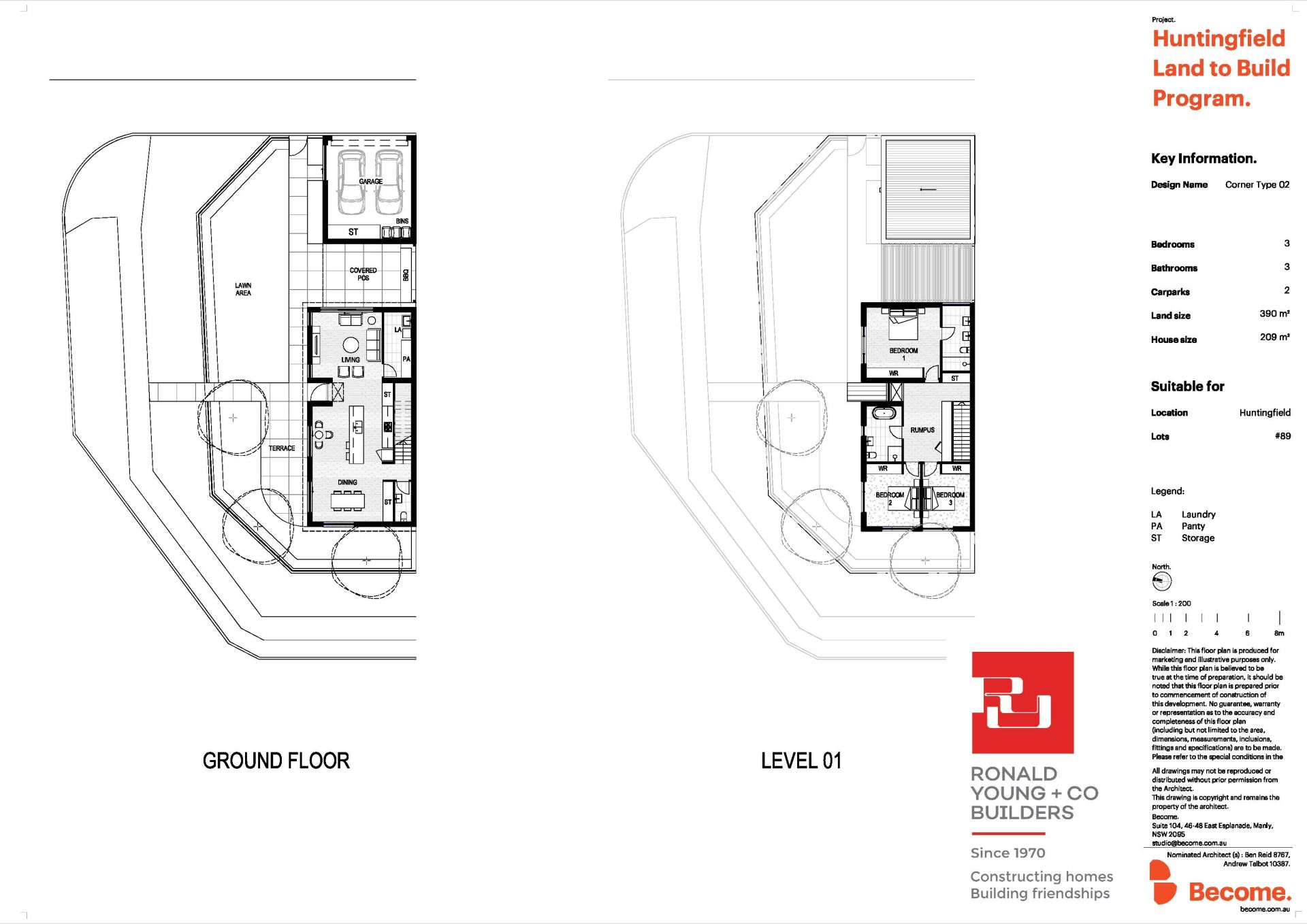 Ronald Young & Co - Lot 89 - Corner Type 02 - Floorplan - Huntingfield